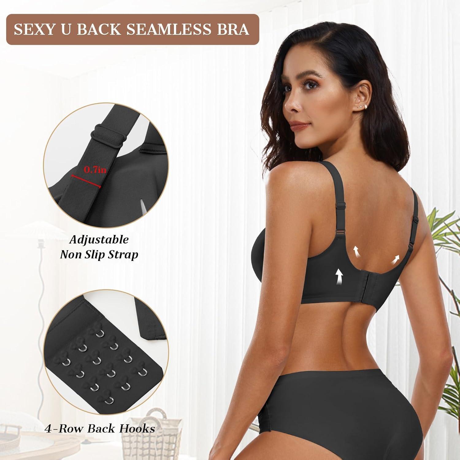 imageOEAK Womens Comfortable Wireless Bras Push Up Seamless Bralettes Strapless Bandeau Bra Non Slip Bras Tube Bra Black Black M