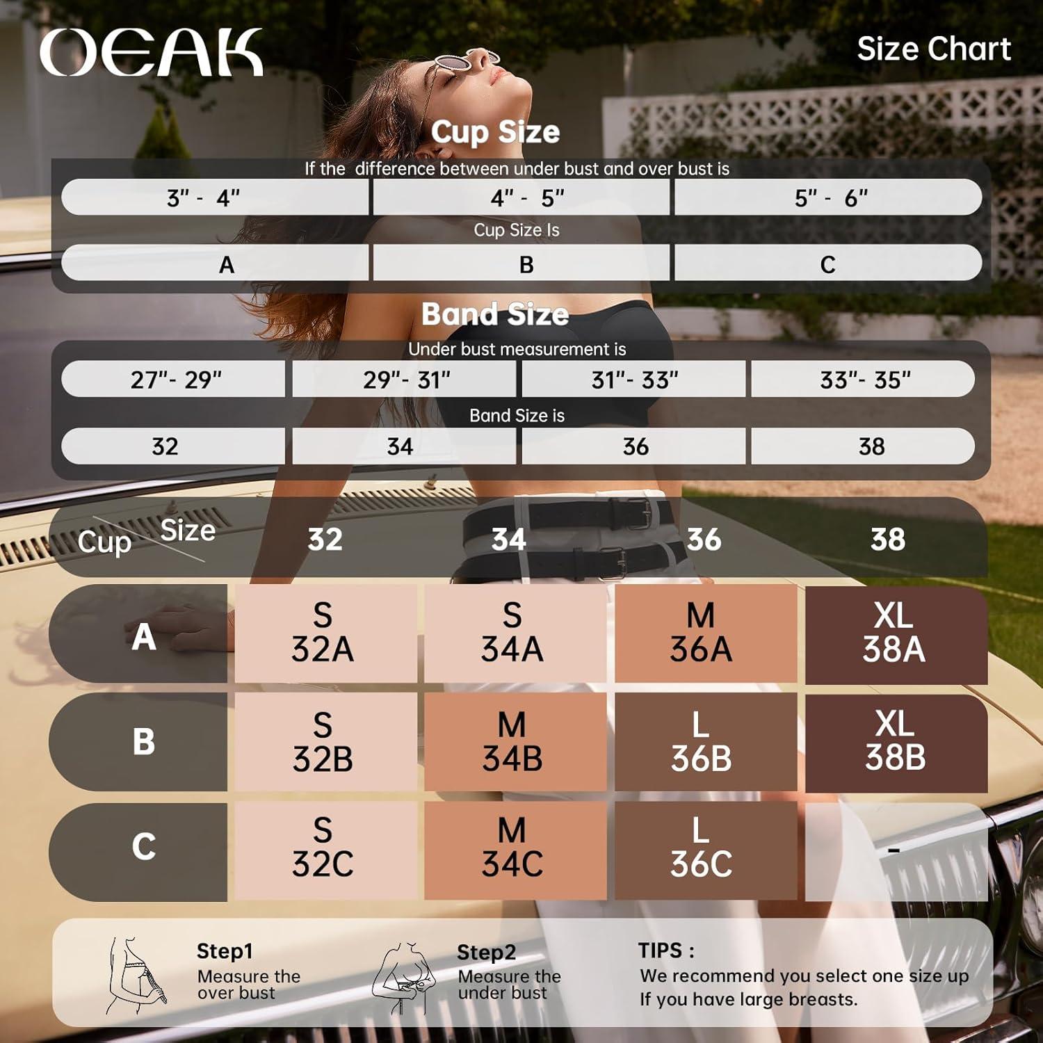 imageOEAK Womens Strapless Bandeau Bras Non Slip Push Up Wireless Padded Bralette Supportive Seamless Bra Comfortable Tube Bras Skin L