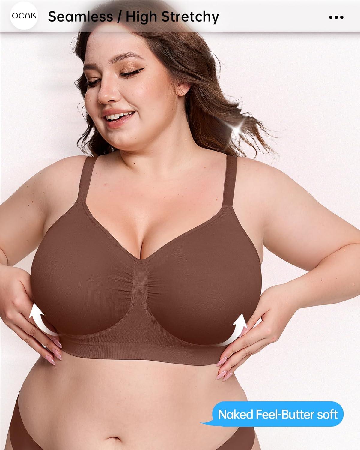 imageOEAK Womens Strapless Bras Bandeau Bra Nude ampamp Bralettes for Women with Support Chocolate L