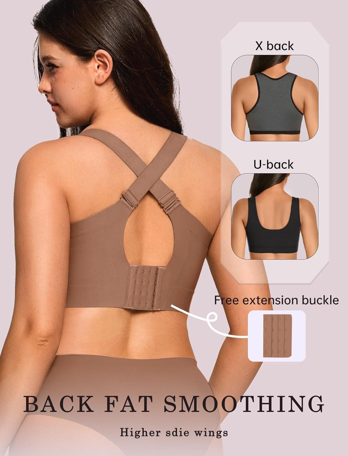 imageOEAK Womens Wireless Bras Supportive Coffee ampamp Strapless Bandeau Bras Non Slip Black L