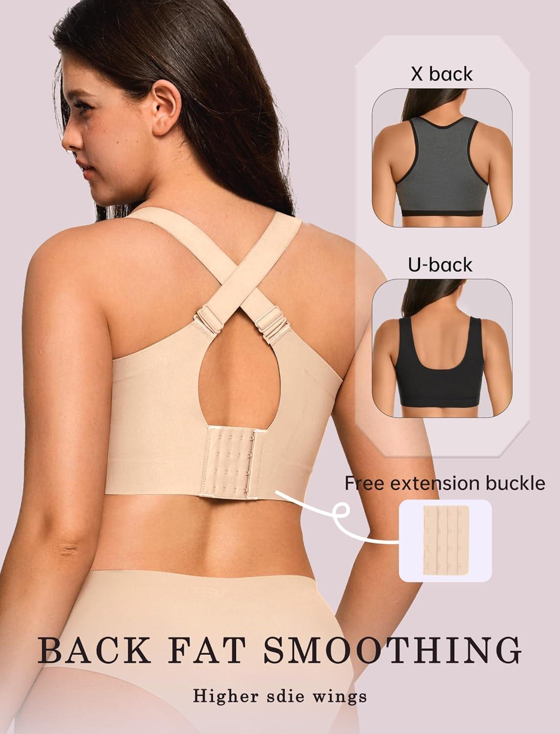 imageOEAK Womens Wireless Bras Supportive Nude ampamp Strapless Bandeau Bras Non Slip Chocolate L