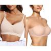 imageOEAK Push Up Bras  Bandeau Strapless Bra XL