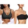 imageOEAK Womens Comfortable Wireless Bras Push Up Seamless Bralettes Strapless Bandeau Bra Non Slip Bras Tube Bra Black  Black M