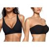 imageOEAK Womens Deep V Bras Comfortable Bras Support Push Up Bralettes Strapless Bandeau Bra Non Slip Bras Black  Black M