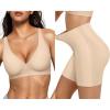 imageOEAK Womens Deep V Bras Wireless Bras Beige ampamp Tummy Control Shapewear for Women Seamless Nude XXL