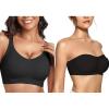 imageOEAK Womens Seamless Push Up Bras No Underwire Full Coverage Comfortable Bra Strapless Bandeau Bra Tube Bra Black  Black M