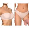 imageOEAK Womens Strapless Bras Push Up Skin Nude ampamp Cotton Thongs Seamless Thongs Cream S