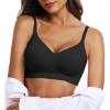 imageOEAK Womens Wireless Bras Comfortable Push Up Bra No Underwire Bra Full Support Lift Bralette Everyday Seamless Tshirt Bras 2XL Black