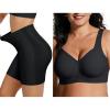 imageOEAK Tummy Control Shapewear Shorts ampamp Supportive Wireless Bras Black XL