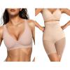 imageOEAK Womens Deep V Bras Wireless ampamp Tummy Control Shapewear SuperPower Nude XXL