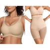 imageOEAK Womens Wireless Bras V Mesh Semolina ampamp Tummy Control Superpower Nude S
