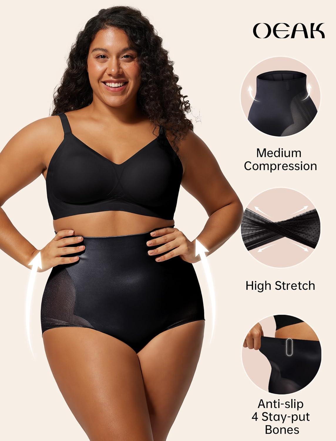 imageOEAK Womens Shapewear Tummy Control High Waisted Body Shaper Panties Underwear Seamless Shorts ampamp Briefs Girdle Shapewear