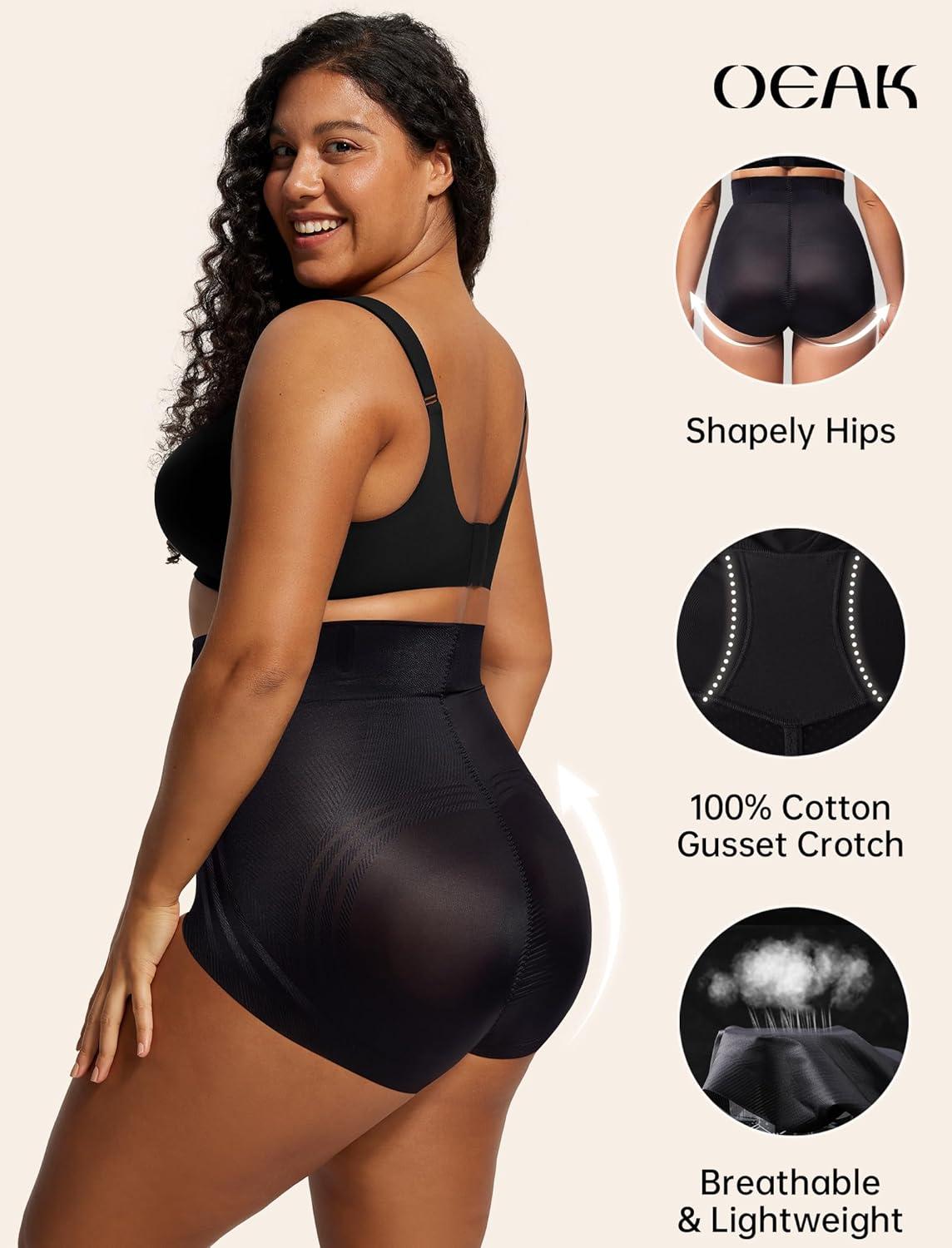 imageOEAK Womens Shapewear Tummy Control High Waisted Body Shaper Panties Underwear Seamless Shorts ampamp Briefs Girdle Shapewear