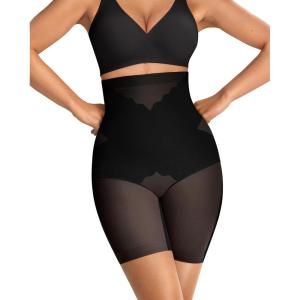 OEAK Womens Tummy Control Shapewear SuperPower High Waisted Butt Lift girdles Body Shaper Thigh Slimmer Seamless Shapewear Black XL