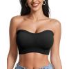 imageOEAK Strapless Bras for Women Wireless Bandeau Bra Non Slip Push Up Tube Top Seamless Bras Comfortable Padded Bralette