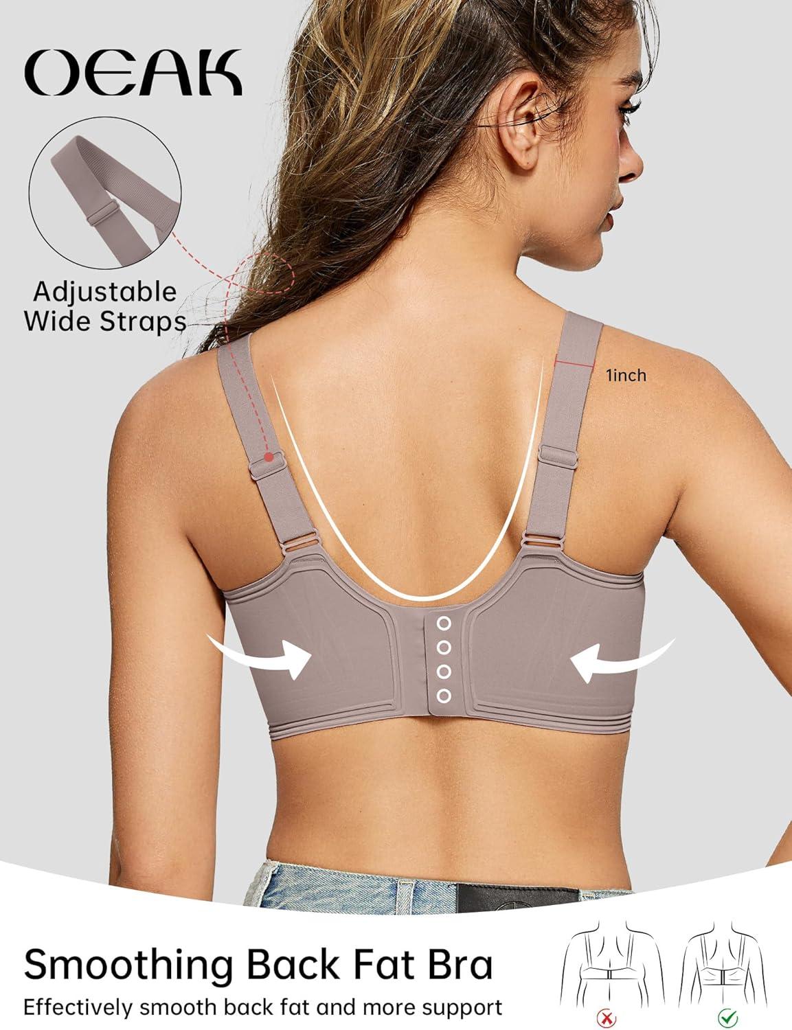 imageOEAK Womens Seamless Push Up Bras No Underwire Full Coverage Anti Sagging Comfortable Bras V Neck Bra Wireless Everyday Bra GreyXL