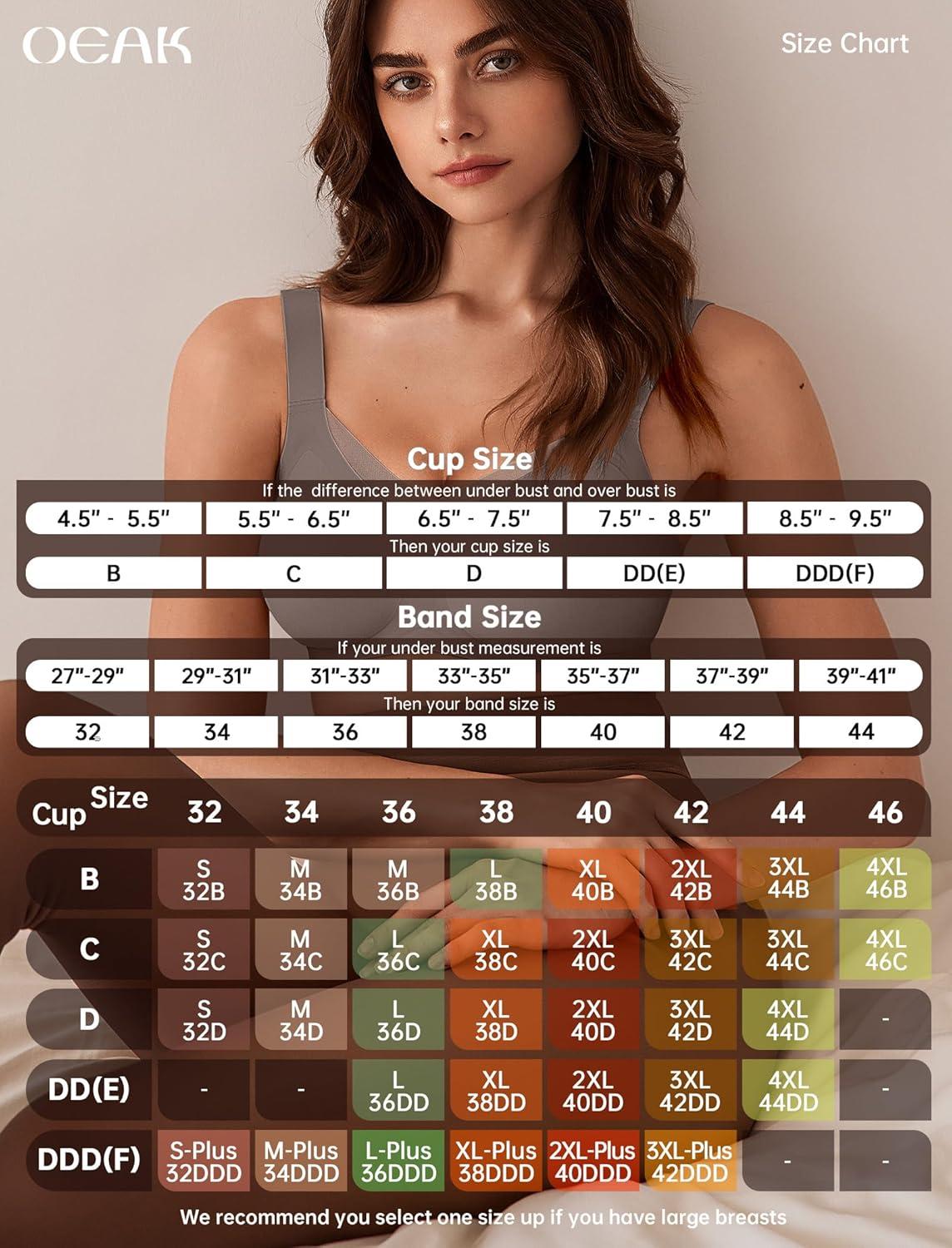 imageOEAK Womens Wireless Jelly Bras V Mesh Comfortable Bralette Supportive Tshirt Bra No Underwire Seamless Push Up Everyday Bras Grey 2XL