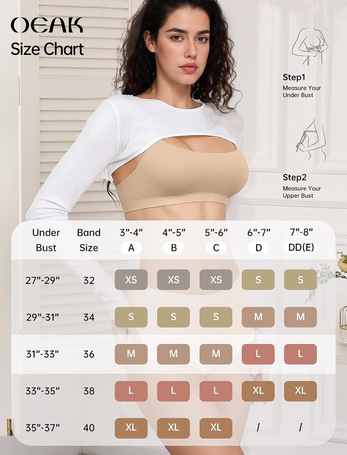 image:imageOEAK Women Unlined Cami Bra Wireless Pull On Seamless Comfortable BraletteBeige