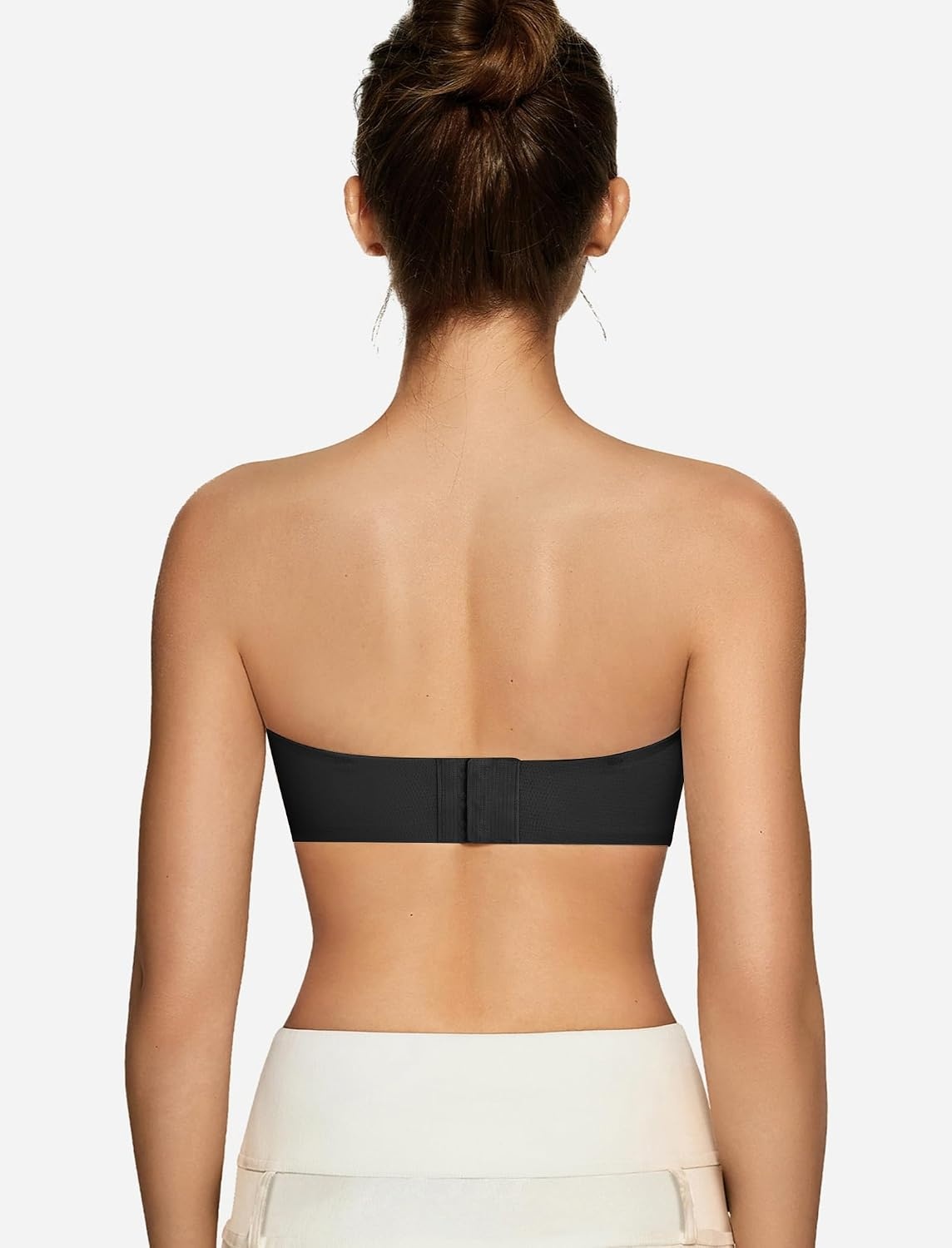 image:imageOEAK Womens Strapless Jelly Bras Push Up Padded Bandeau Wireless Half Bra no underwirecomfortableno showSeamlessnon slipinvisiblesupportivetube brahalf brasmall breastsgelBlack Airy